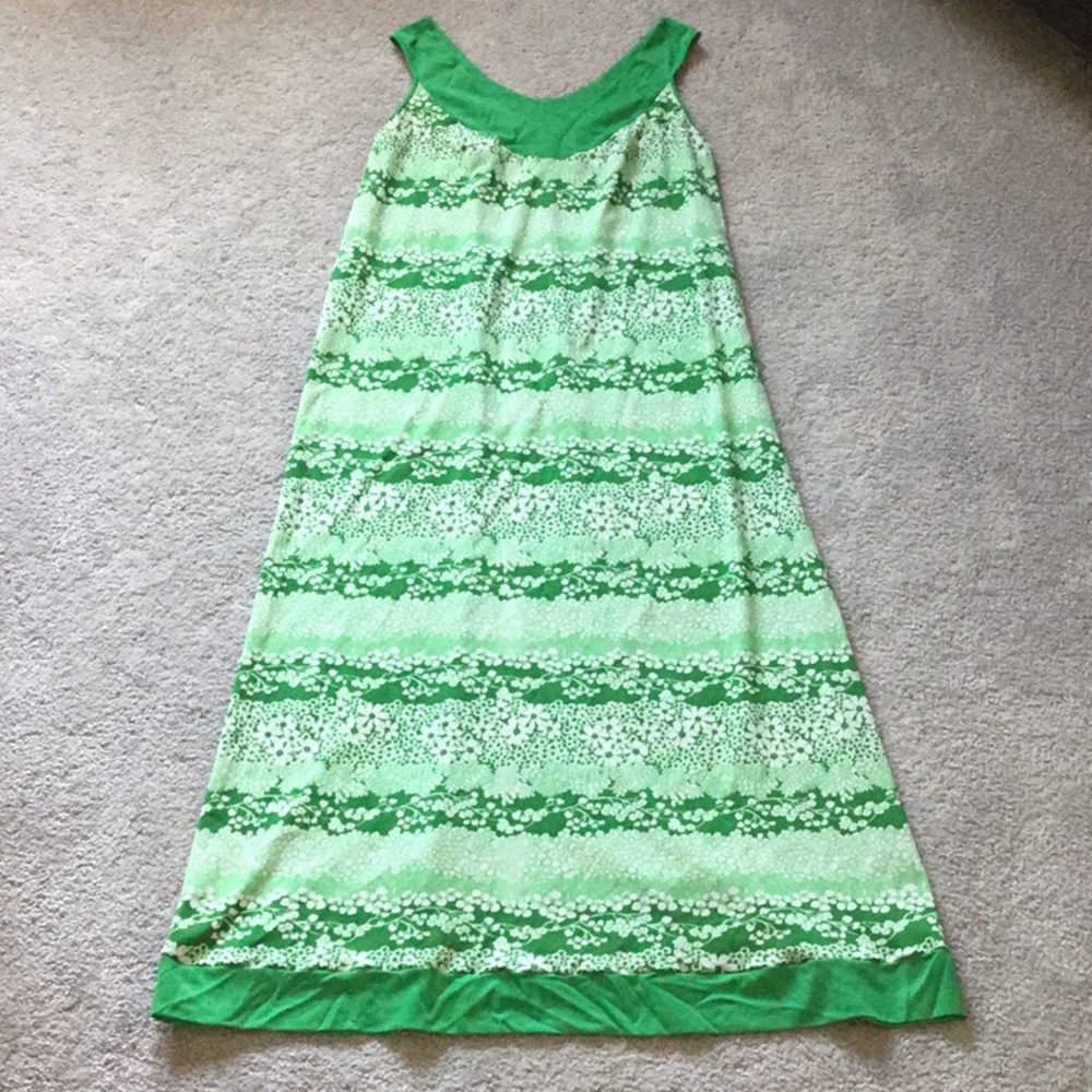 VINTAGE GREEN MAXI DRESS * S/M
